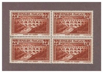 FRANCE 253 Red Brown 20fr NH Die I, BLOCK OF 4.  - Image 1 of 2