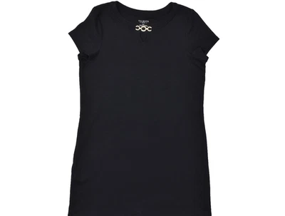 Talbots Petites Black Short Sleeve Dress Shift Size XLP 100% Cotton Metal Accent - Image 1 of 4