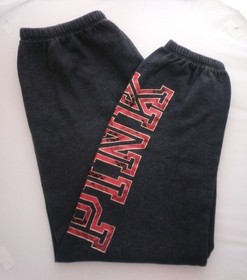 Victoria's Secret VS PINK Lounge Sweat Pants Grey Plaid Logo Medium M