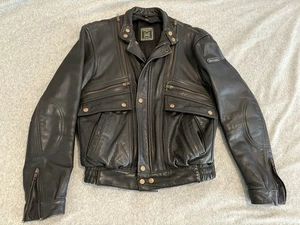 Hein Gericke Black Leather Jacket Motorcycle Size 36 - Picture 1 of 19