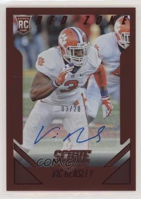 2015 Score Rookie Red Zone Signatures /20 Vic Beasley #344 Rookie Auto RC - Image 1 of 2