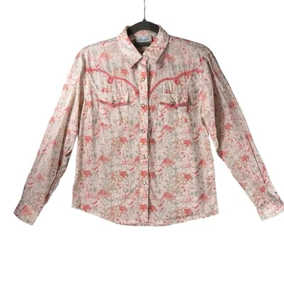 Camisa Western Rosa Temática Caballo A Presión Perla Vaqueras Wrangler Talla XL 12 LEER Foto 1 de 4