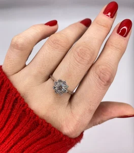 ANELLO IN ORO BIANCO 18 kt. CON DIAMANTI NATURALI TAGLIO BRILLANTE - Foto 1 di 5