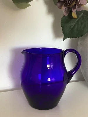 Beautiful Large Antique Bristol Blue Glass Water Jug 1.5 Ltr. - Image 1 of 4