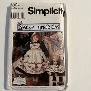 DK 7304 Daisy Kingdom Dress Pinafore Girl & Doll Pattern Sz 3, 4, 5, 6 - Picture 1 of 4