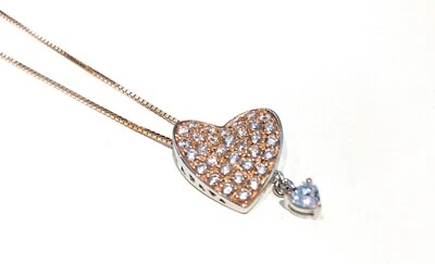 Collarino diWa Jewels Cuore Argento Sterling Cuoricino Zircone Pendente Rosé - Immagine 1 di 4