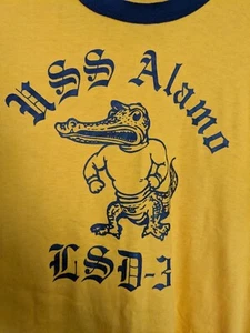 Vintage USS Alamo LSD-33 US Navy Ship Single Stitch T-Shirt Size L Made in USA - Bild 1 von 5