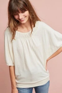 Moth Damon Pullover Sweater Top Size M Ivory Dolman Anthropologie - Picture 1 of 7