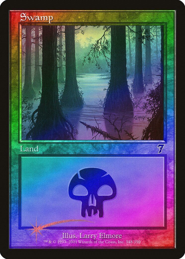 MTG magic cards 1x x1 NM-Mint, English Swamp (348) - Foil 7th Edition