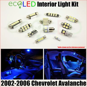 Fits 2002-2006 Chevrolet Avalanche BLUE LED Interior Light Package Kit 20 Bulbs - Picture 1 of 9