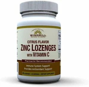 Windmill Zinc Lozenges with Vitamin C Dietary Supplement Citrus Flavor 60 Count - Picture 1 of 3
