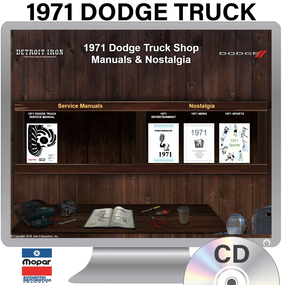 Dodge Truck 1971 manuales de taller en CD Foto 1 de 1