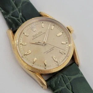 Rolex Oyster Perpetual 6550 Bombay para hombre 33 mm oro 18k años 60 automático RJC203G - Imagen 1 de 12
