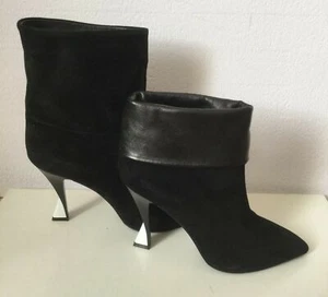 Veloursleder Boots Sportmax Frau, Black Farbe Größe It 39 US 9 UK 6 Staubtücher - Bild 1 von 11