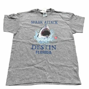 Alvin's Island Shirt YOUTH LARGE Destin Florida Shark Attack Graphic Tee NEW - Picture 1 of 7