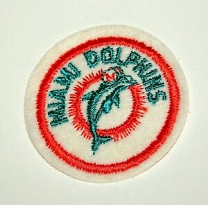 Vintage Miami Dolphins Football Team Logo Jacket Hat Patch New NOS 1970s