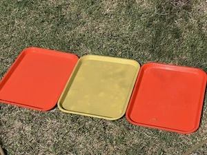 Vintage Silite #1418 Set Of 3pcs Orange & Yellow Cafeteria, Restaurant, School - Picture 1 of 4