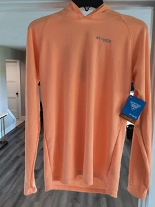 Columbia Youth XL PFG Solar Stream™ Long Sleeve Hoodie Shirt Orange - Picture 1 of 4