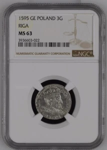 1595 GE POLAND 3G RIGA NGC MS 63 - Picture 1 of 2