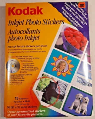 Kodak Inkjet Photo Create Your Own Stickers 45 Sheets 847 2177 Bulk Lot 3-Pack  - Image 1 of 2