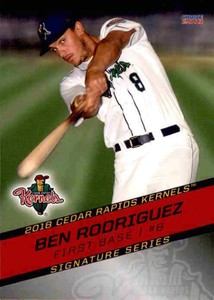 2018 Cedar Rapids Kernels Choice #22 Ben Rodriguez Paradise Valley Arizona Card