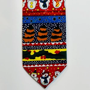 Parquet Christmas Necktie Handmade Holiday Tie 58" L X 3.75" W - Picture 1 of 5