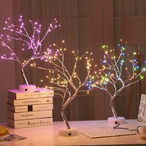 LED USB Baum Licht Leuchtbaum Einstellbare Berühren Sensor Deko Wohnzimmer DE