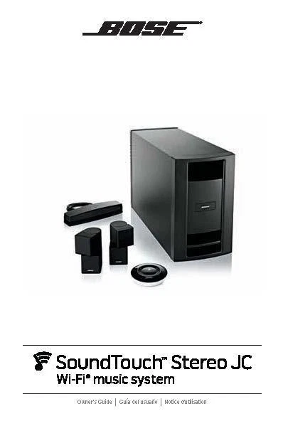 Sistema de música Bose SoundTouch estéreo JC Wi-Fi manual del propietario guía del usuario instrucciones Foto 1 de 1