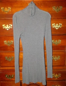 Brandy Melville Gray Rib Long Sleeve Turtleneck Dress One Size -Runs Small XS S - Picture 1 of 18