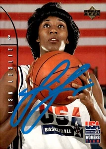 HOF Olympic Gold Winner Lisa Leslie Signed USA Upper Deck Rookie Card COA Pro... - Picture 1 of 8