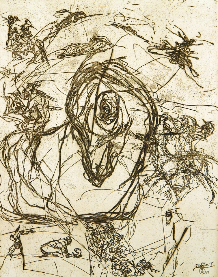 "Robot Attila", 1991. Radierung Dagmar RANFT-SCHINKE (*1944 D) handsigniert - Bild 1 von 3