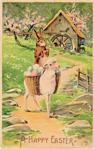 Atlantic City New Jersey - Frohe Ostern - Vintage 1908 geprägte Postkarte (E18) - Bild 1 von 4