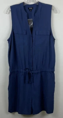 A.N.A. Mono corto sin mangas One Piece Blue 100% Rayon Talla de mujer M NWT Foto 1 de 4