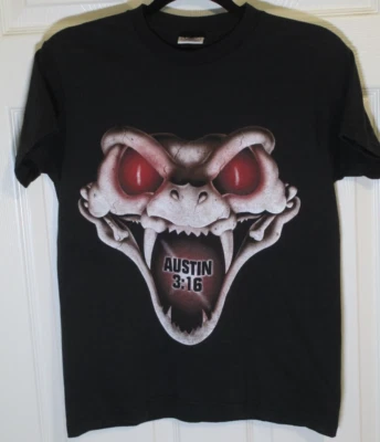 1998 WWF Stone Cold Steve Austin DTA Rattlesnake Niño Camisa Negra Juvenil L De Colección Foto 1 de 4