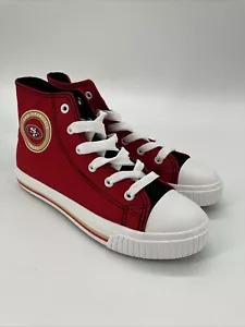 San Francisco 49ers FOCO High Top Canvas Sneakers San Francisco 49ers Youth 4/5 - Picture 1 of 15