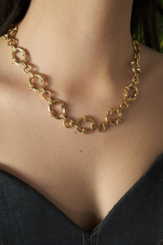 SAINT LAURENT (YSL) COLLANA YSL YVES SAINT LAURENT VINTAGE CATENA MAGLIA TONO ORO