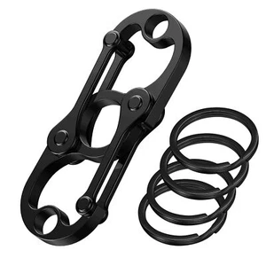 Special Key Chain Heavy Duty Carabiner Clip Keychain Organizer with 4 Key Rin... - Picture 1 of 6