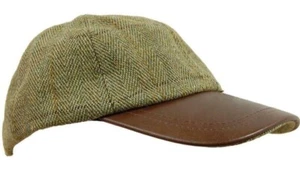 Game Tweed Baseball Cap Leather Peak Country Hunting Shooting Fife - Picture 1 of 1