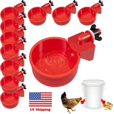 6 шт. автоматических чашек для полива курицы поилка поилка поилка для утки перепела птицы США - Изображение 1 из 4
