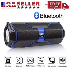 Haut-parleur portable sans fil Bluetooth étanche stéréo USB basse TF FM radio LOUD - Photo 1 sur 16