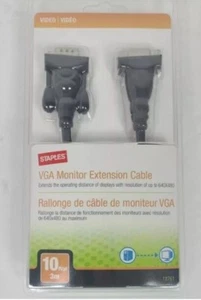 Genuine Staples 10ft VGA Monitor Extension Cable (18761) New In Package - Picture 1 of 4
