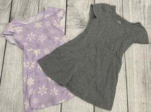 Girls Shirt Lot of 2 Siz XS 4/5 Tunics Short Sleeve, Wonder Nation, Purple, Gray - Picture 1 of 7