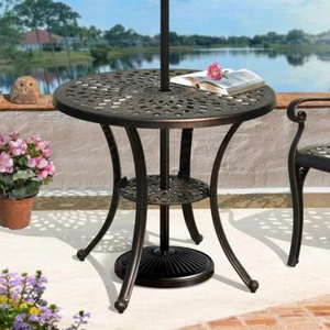 DEXTRUS Patio Dining Tables 27.56"H x 30.71"W x 30.71"D w/ Sturdy Cast Aluminum - Picture 1 of 4