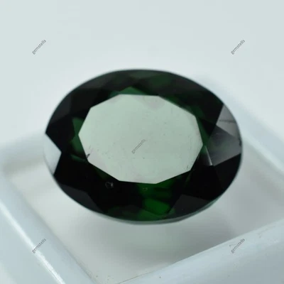 18.00 Ct Lab-Created Tsavorite Green Garnet CERTIFIED Oval Shape Loose Gemstone - Image 1 of 4