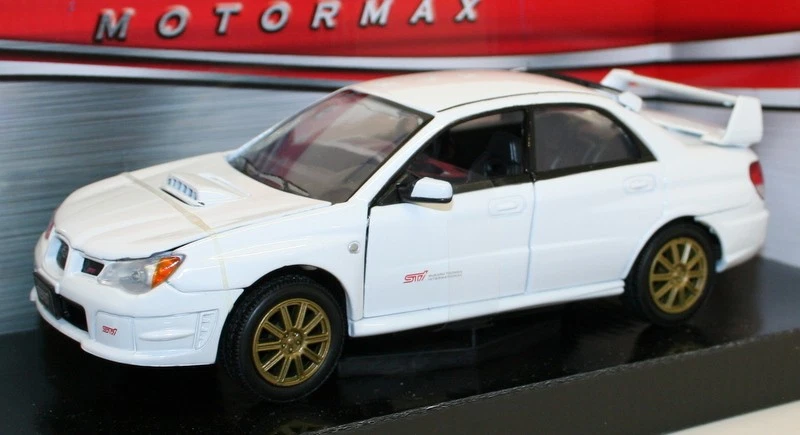 Coche modelo de metal MotorMax escala 1/24 73330 - Subaru Impreza WRX STi - blanco Foto 1 de 3