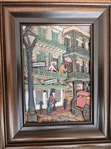 Dore Skidmore Holzgraph Jammin mit Jazz handgemalt New Orleans Kunst gerahmt  - Bild 1 von 5