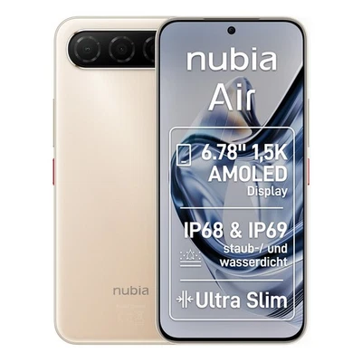 Nubia Air 5G 8GB + 256GB Gold Smartphone 6,78 Zoll Android 50 MP AMOLED - Bild 1 von 4