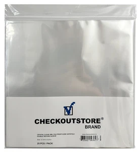 50 Crystal Clear Plastic OPP 12" Vinyl Gatefold Double Records (Outer Sleeves) - Bild 1 von 1