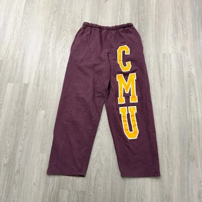 Pantalones deportivos Chippewas vintage de la Universidad Central Michigan grandes rojos amarillos para hombre  Foto 1 de 4