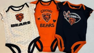 (3) NFL Chicago Bears Kleinkind Mädchen Bodys Creepers Größe 3-6 Monate - Bild 1 von 5